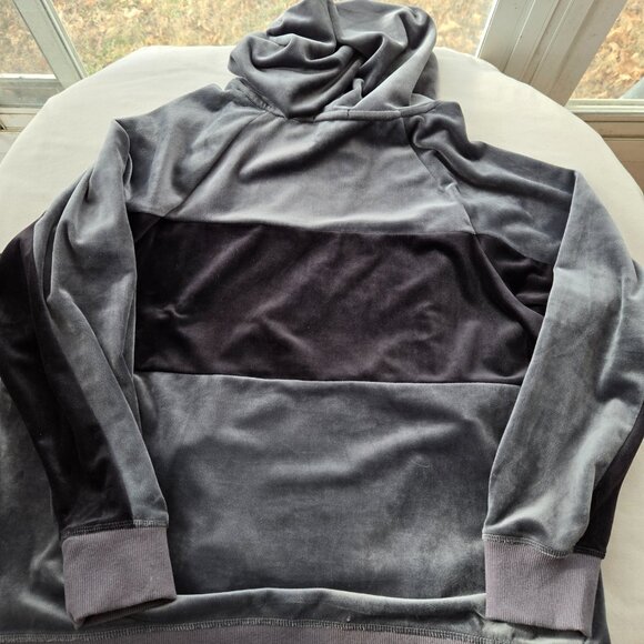 Champion Velour Hoodie NWT Grey and Black - Picture 2 of 4